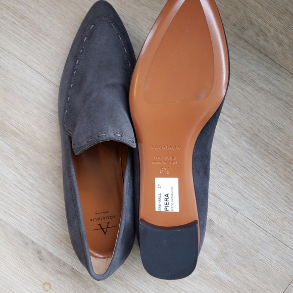 Aquatalia Grey Suede Piera Loafer - Picture 2 of 3